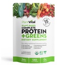 Plantvital Unflaved Organic Vegan Protein Powder - 15 Superfoods, Veggies and Probiotics - Organic Plant Based Protein Powder - All BCAA’s, Gluten Free - 16oz -1 Pouch