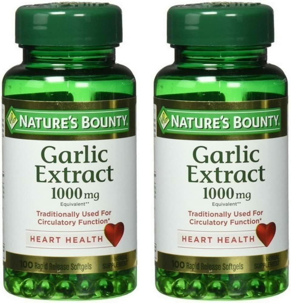 Εκχύλισμα Σκόρδου 1000 mg Softgels για Καρδιαγγειακή Υποστήριξη,100 ea (πακέτο του 2)