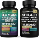 Sea Moss and Shilajit Bundle - Sea Moss, Black Seed Oil, Ashwagandha, Ginger & Shilajit, Rhodiola Rosea, Panax Ginseng