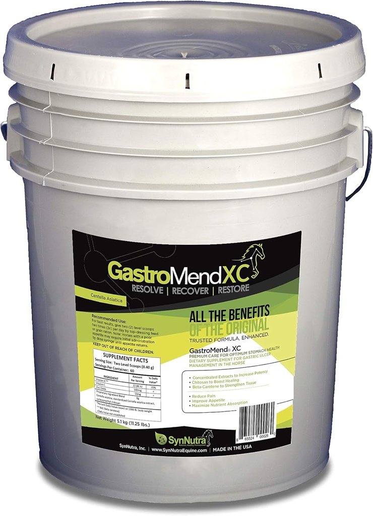 GastroMend XC, 100% Φυσικό Στομάχι Ιπποειδών Υγεία για τα Άλογα, Προάγει την Θεραπεία & Πρόληψη των γαστρικών ελκών, Πολύ Ισχυρή & Αποτελεσματική, Υποστηρίζει Γαστρική και Hindgut Υγεία, 600 Υπηρεσίες, Κατασκευάζεται στις ΗΠΑ