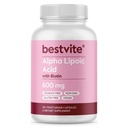 BESTVITE High Strength Alpha Lipoic Acid 600mg (per Capsule) with Biotin to Enhance Absorption (120 Vegetarian Capsules) - No Stearates - Vegan - Non GMO - Gluten Free