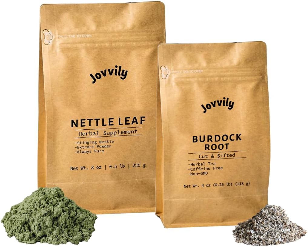 Nettle Leaf Powder and Burdock Root Bundle, Various Sizes, Herbal Supplements & Teas