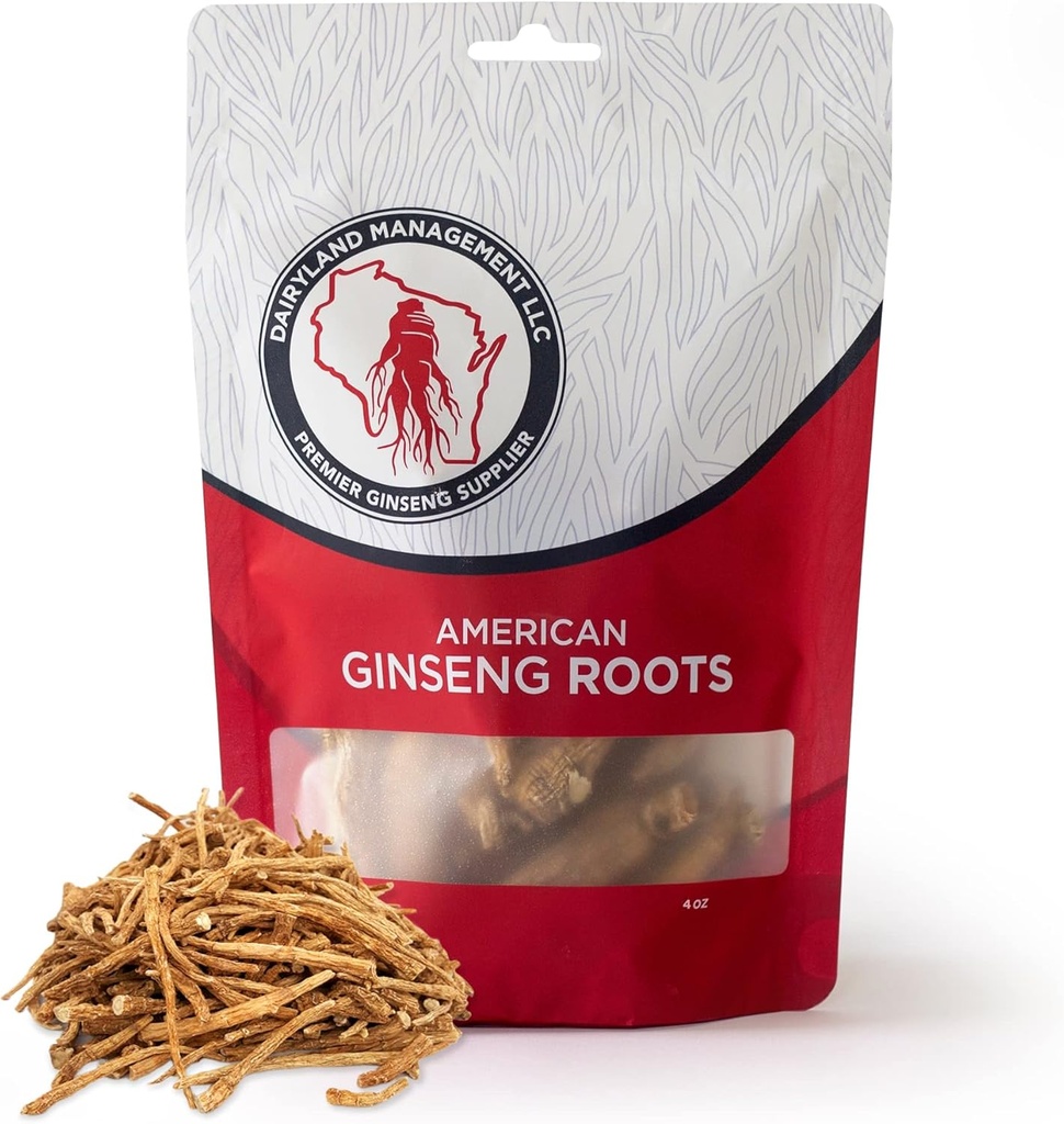 Dairyland American Ginseng Roots Prongs - 4 oz Pack of Wisconsin Ginseng Root - Non-GMO, Gluten Free Whole Ginseng - Use This Herbal Supplement in Soup, Tea, Congee