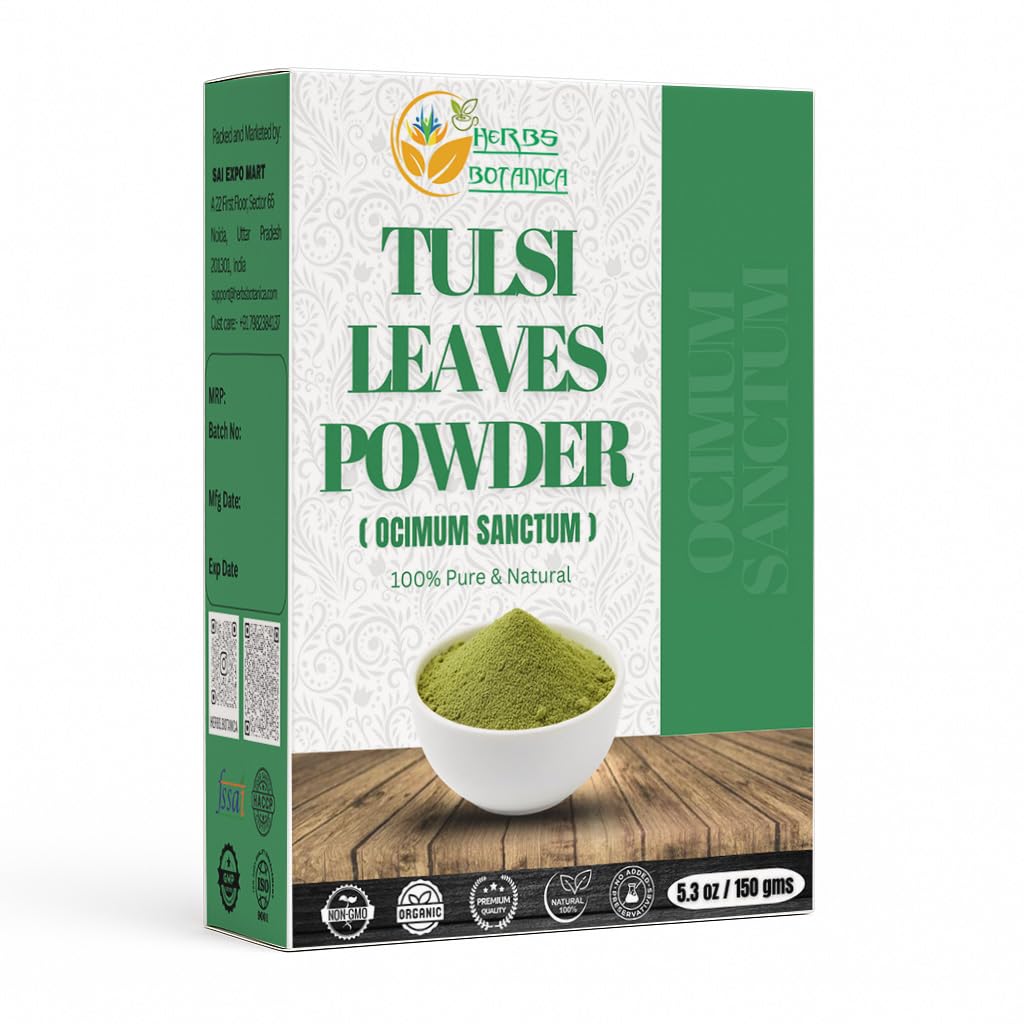 Βότανα Botanica Tulsi Σκόνη Tulasi Holy Basil Tulsi Powder Ocimum Sanctum Vitality & Wellness - Καθαρή, φυσική και αναζωογονητική ενίσχυση Ανοσία Φυσικά 5.3 oz