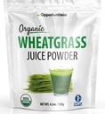 Opportuniteas Organic Raw Wheatgrass Juice Powder - Grown & Dried in USA - Premium Green Superfood Supplement - Vegan & Non-GMO - 4.5 oz