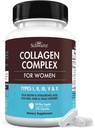 BioSchwartz Hydrolyzed Collagen Peptide Capsules - Πολλαπλά Συμπληρώματα Κολλαγόνου για Γυναίκες Τύπους I, II, III, V, X με Βιταμίνη C, Βιοτίνη, Κερατίνη και Υαλουρονικό Οξύ για Δέρμα, Μαλλιά & Καρφιά - 135ct