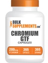 BulkSupplements.com Κάψουλες Χρώμιο GTF - Συμπλήρωμα Ορυκτών, GTF Χρώμιο 200mcg - Χωρίς γλουτένη, 1 Κάψουλα ανά Σερβίρισμα, 365 Κάψουλες (πακέτο του 1)