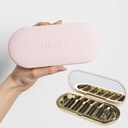 Dosey 7 Day Pill Compact Travel Pill Organizer - Pill Case με 7 Pill Διαμερίσματα για την Ιατρική Αποθήκευση & Προστασία – Κομψό & Κομψό Medication Organizer με καθρέφτη, Blush
