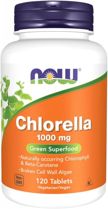 NOW Τρόφιμα, Chlorella 1000mg, 120 δισκία (πακέτο των 3)