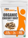BulkSupplements.com Organic Chicory Root Powder - Chicory Root Supplement, Chicory Root Coffee Alternative - Fiber Supplement, Gluten Free, 2.5g per Serving, 1kg (2.2 lbs) (Pack of 1)