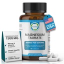 Natural Magnesium Taurate 1500mg – Magnesium Taurate Supplement for Heart Health, Sleep Relaxation, Blood Pressure Balance & Energy Boost with High Absorption - Made in USA, 60 Capsules
