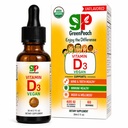 GreenPeach Liquid Vegan Organic Vitamin D 400 έως 1600 IU - D3 σταγόνες για Toddler, Παιδιά, Μωρά & Βρέφη, Βιταμίνη D σταγόνες μωρού, Φυσικό, 60 υπηρεσίες