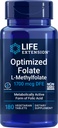 Επέκταση ζωής Βελτιστοποιημένο φολικό (L- Methylfolate) 1700 mcg DFE, 180 Veg δισκία