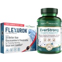 Purity Products Bundle - Flexuron Joint Formula + EverStrong Tablets - Flexuron - Krill Oil, Hyaluronic Acid + Astaxanthin - EverStrong- Muscle Matrix Blend w/Creatine, Coffee Fruit Extract + More