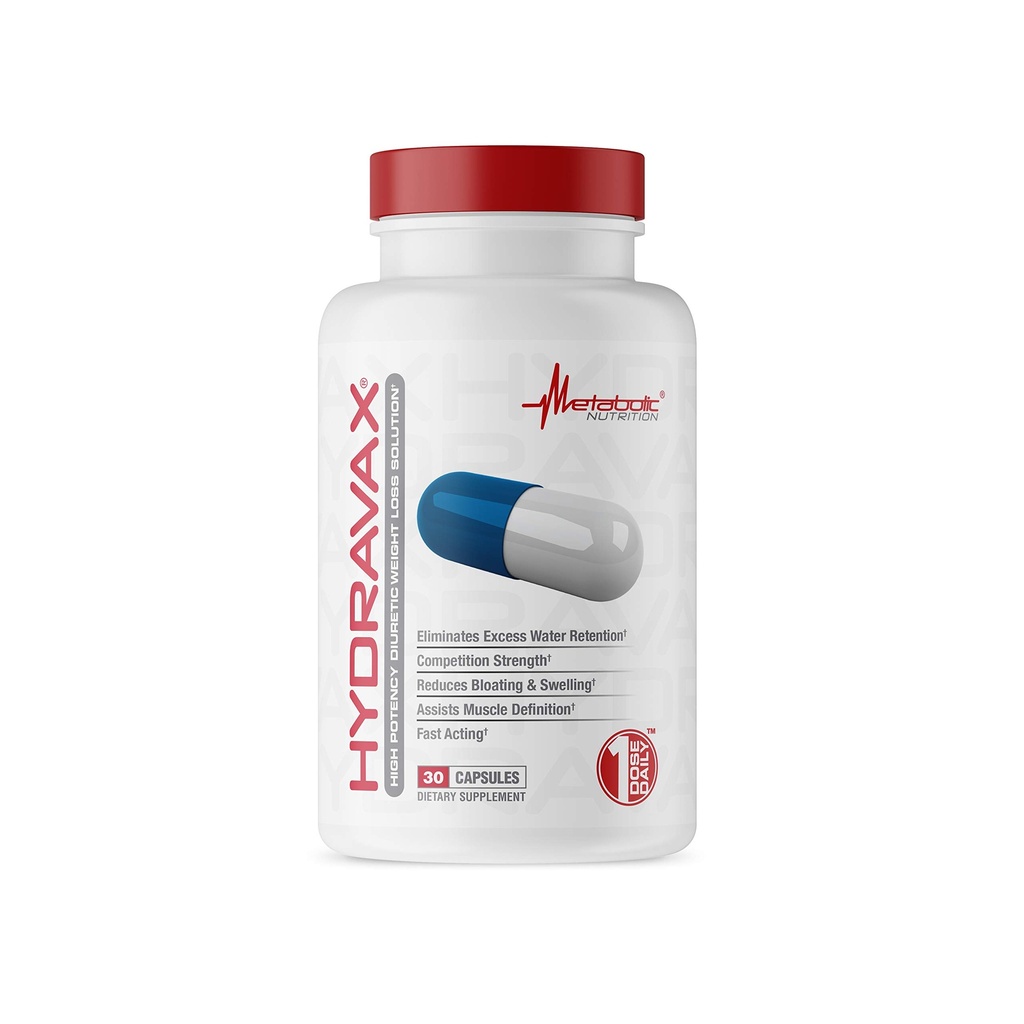 Μεταβολική Διατροφή, Hydravax - Premium Διουρητικά Χάπια νερού, Φυσικό & Ασφαλές, Εξαλείφει τη διατήρηση νερού, με δαντελίωση, μαγνήσιο, εκχύλισμα πράσινου τσαγιού, σκόνη βατόμουρο, 30 κάψουλες, 1 δόση καθημερινά