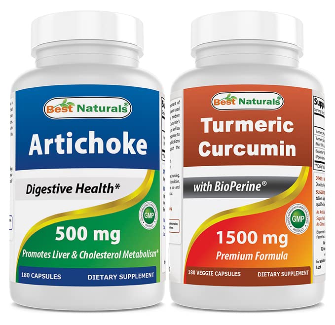 Artichoke Extract 10000 mg & Turmeric Curcumin 1500mg/Serving with Bioperine