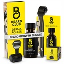 Beard Club Premium Derma Roller & Beard Growth Oil - Μικροανάγκη Roller με 540 Titanium Microneedles για το πρόσωπο, το σώμα και Scalp - Beard Roller με Sandalwood & Cedar Beard Oil