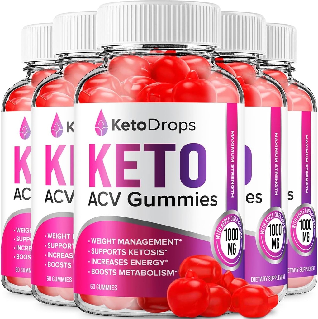(5 Pack) Keto Drops ACV Gummies - Advanced Formula Drops Keto Plus ACV Apple Cider Vinegar Dietary Συμπλήρωμα Ανδρών (300 Gummies)