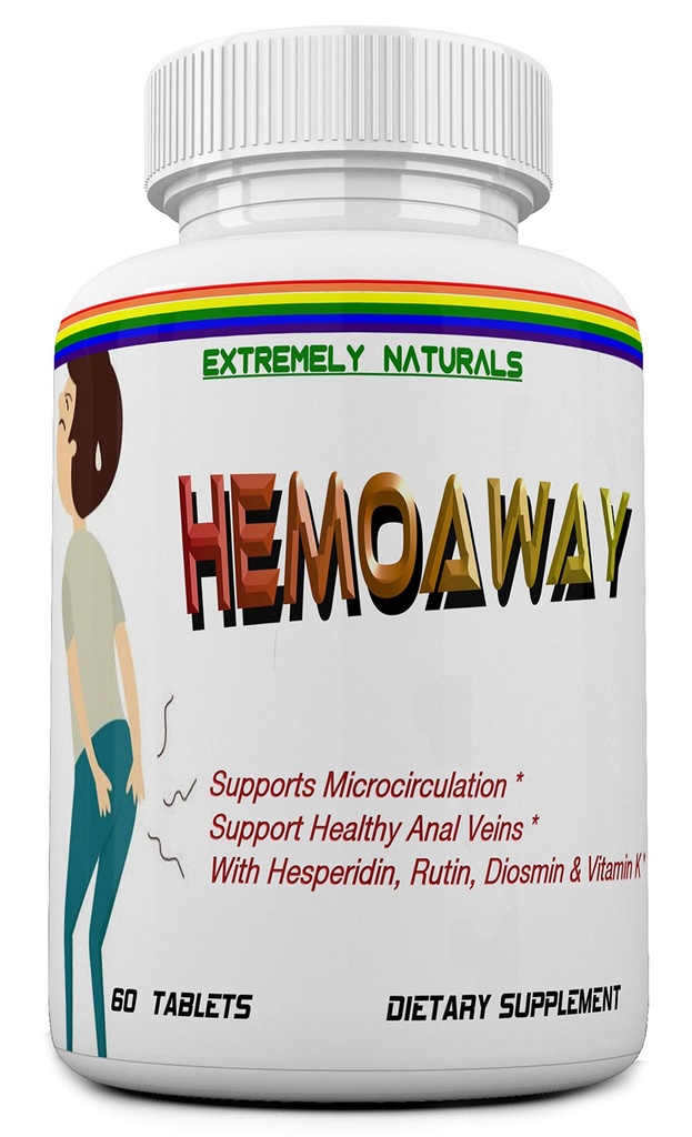 HEMOAWAY Φυσικές αιμορροΐδες Βιταμίνες. Piles & Anal Fissure Relief. 60 Tabletισκία