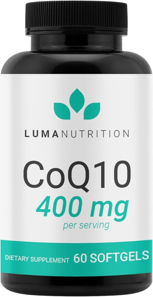 Luma Nutrition CoQ10 400mg Softgels - Συνένζυμο υψηλής απορρόφησης Q10 - Co Q-10 200mg / 400mg ανά υπηρεσία - Υγεία καρδιάς - 60 υγρά Softgels