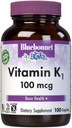 Bluebonnet Vitamin K1 100 mcg Υποστηρίζει την υγεία των οστών - Phylloquinone συμπλήρωμα κρυσταλλικής βιταμίνης K - μη ΓΤΟ, Kosher Πιστοποιημένο, χωρίς γλουτένη, χωρίς γαλακτοκομικά - 100 Vegan Caplets