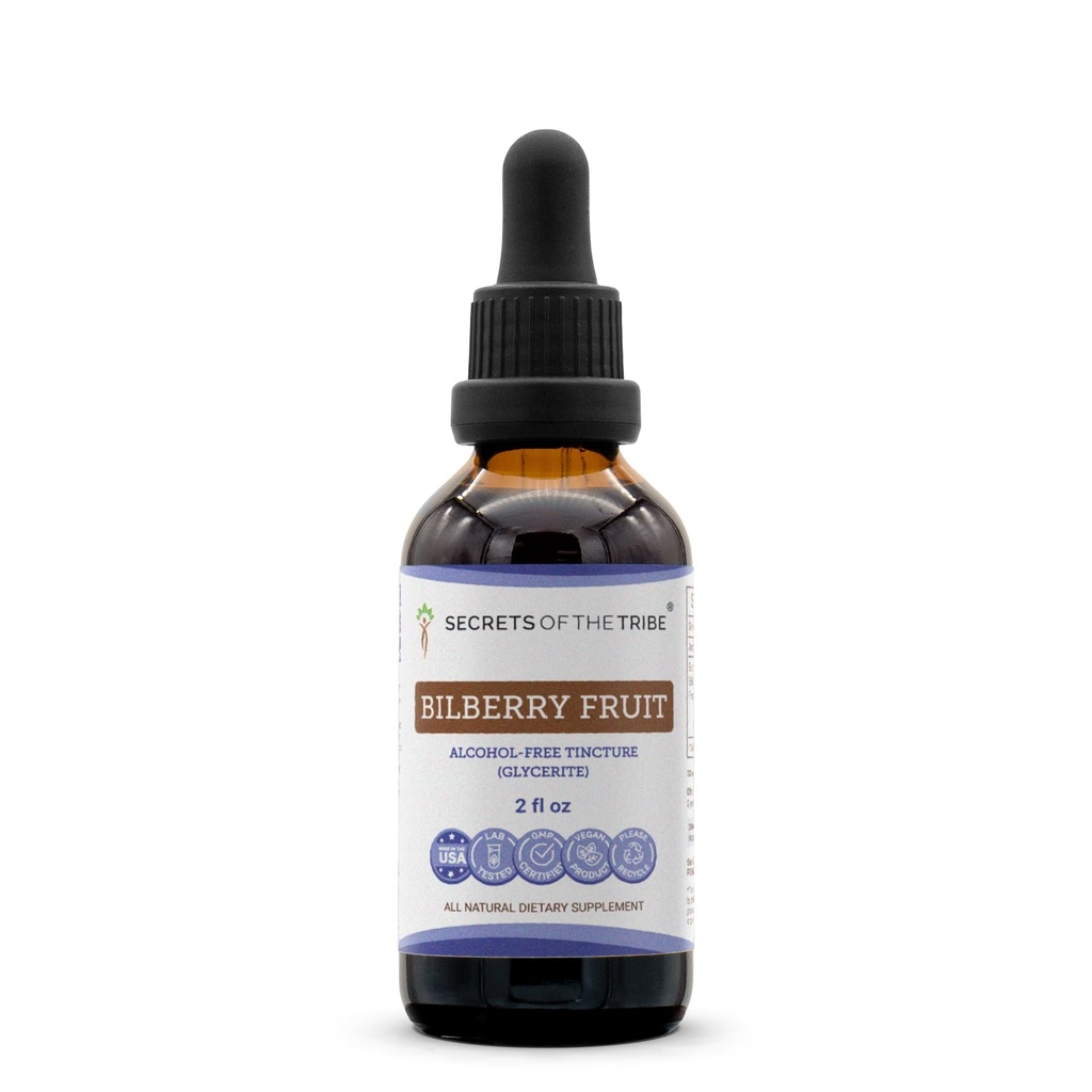Μυστικά της Φυλής Bilberry Fruit Alcohol-free Liquid Extract, Bilberry (Vaccinium Myrtillus) Αποξηραμένο Συμπλήρωμα Βαφής Φρούτων (2 FL OZ)