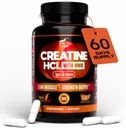 Κάψουλες HCL Creatine με HMB - Συμπλήρωμα προπόνησης για άνδρες & γυναίκες, οικοδόμος μυών, αντοχή, δύναμη, ανώτερη έως μονοϋδρική: Στιγμιαίο για μέγιστη απορρόφηση, χωρίς φορτίο, χωρίς bloat, 180 κάψουλες Vegan