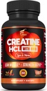 Creatine HCL Capsules with HMB - Workout Supplement for Men & Women, Muscle Builder, Endurance, Strength, Superior to Monohydrate: Instantized for Max Absorption, No Load, No Bloat, 180 Vegan Capsules