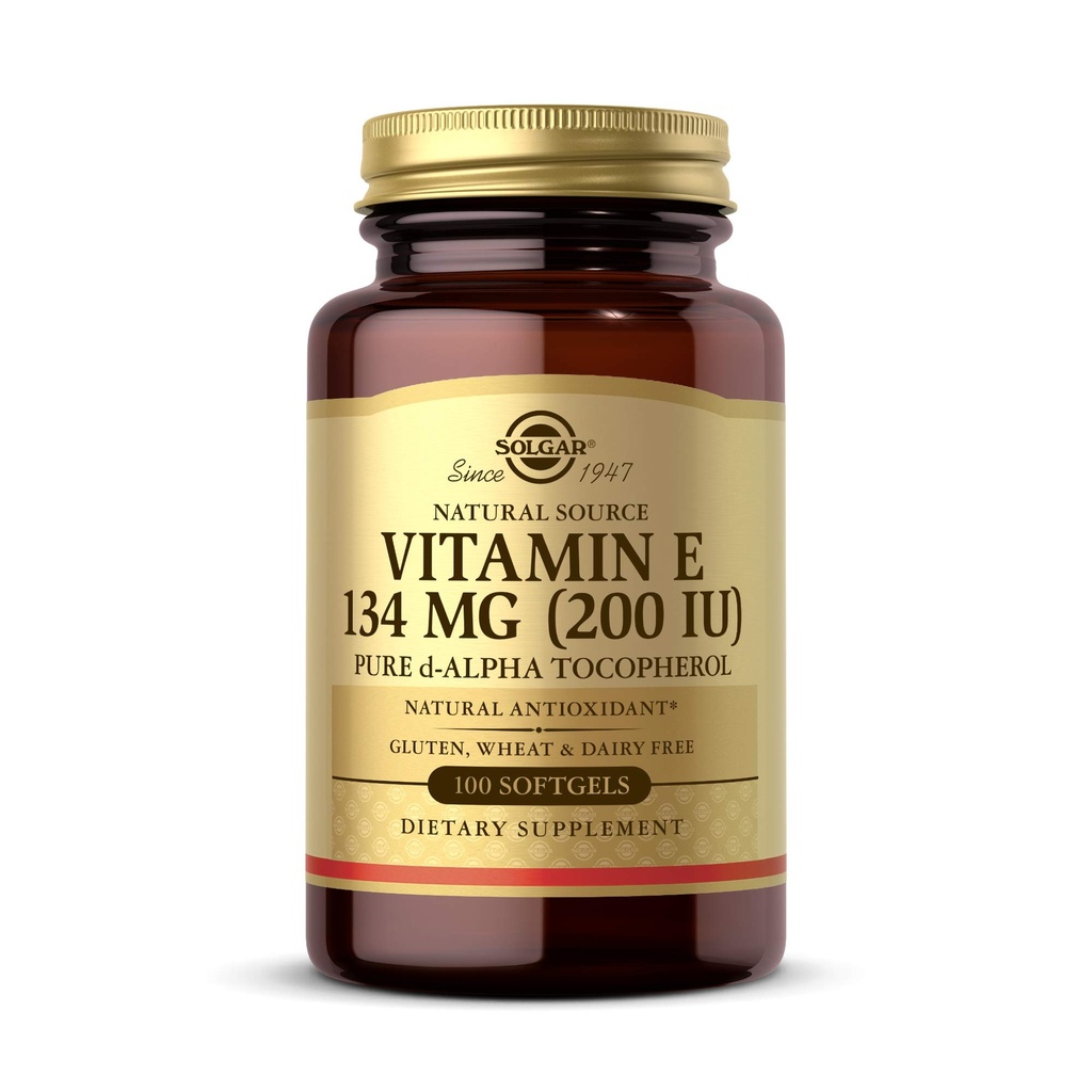 Solgar Vitamin E 200 IU Alpha, 100 Softgels - Αντιοξειδωτικό, Υγιεινή γήρανση, Υγιεινό δέρμα, Υποστήριξη ανοσοποιητικού συστήματος - Φυσική πηγή Βιταμίνη Ε - Χωρίς γλουτένη, Χωρίς γαλακτοκομικά - 100 Σερβιέτες