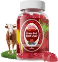 Κρέας Fed Beef Liver Gummies, Dessicated Beef Liver Supplement for Energy, Immunity, and Full Wellness - Μη ΓΤΟ, Χωρίς γλουτένη, 60 Counts