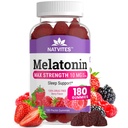 Μελατονίνη Gummies Μέγιστη δύναμη 10mg Pectin Gummies, Βοηθά με την υποστήριξη του ύπνου, Berry Gummy Γεύση, 100% Χωρίς φάρμακα, 180 Count (πακέτο του 1)