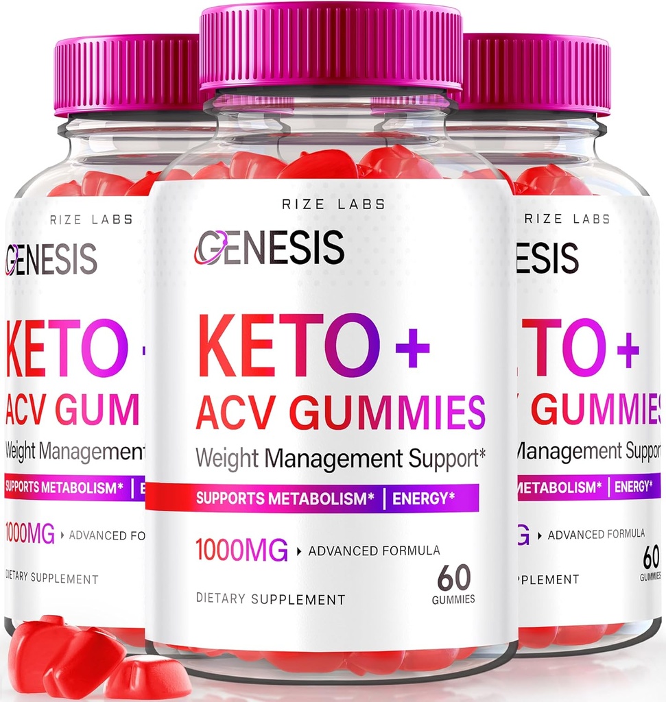 rize labs - Genesis Keto Keto+ACV Gummies, συμπλήρωμα για προηγμένη απώλεια βάρους, όλα τα φυσικά Extreme 2000mg Gummies (180 Gummies)
