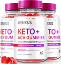 rize labs - Genesis Keto Keto+ACV Gummies, συμπλήρωμα για προηγμένη απώλεια βάρους, όλα τα φυσικά Extreme 2000mg Gummies (180 Gummies)