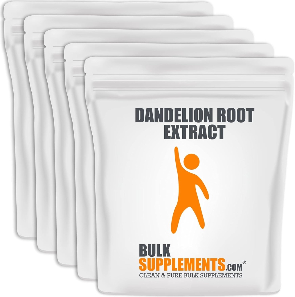 BulkSupplements.com Dandelion Root Extract Powder - Βότανο Συμπληρώματα για Liver & Digestive Υποστήριξη - Χωρίς γλουτένη - 500mg ανά υπηρεσία, Συσκευασία των 5 (5 Χιλιόγραμμα - 11 lbs)