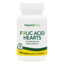 NaturesPlus Folic Acid Hearts (Methylfolate) - 400 mcg, 90 Vegetarian Tablets - με Βιταμίνη Β6 & Βιταμίνη Β12 (ως Methylcobalamin) - Χωρίς γλουτένη - 90 Μερίδες
