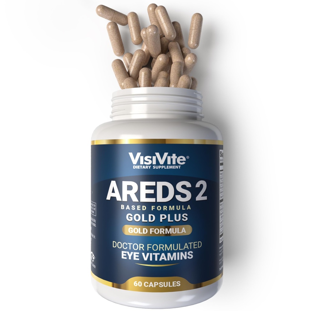 Doctor Formulated AREDS 2 Plus Βιταμίνες ματιών με Zeaxanthin Plus Lutein - Bilberry και Grape Seed Extract - Premium Eye Health Formula - 60 Eye Συμπληρωματικές κάψουλες του VisiVite Gold Plus
