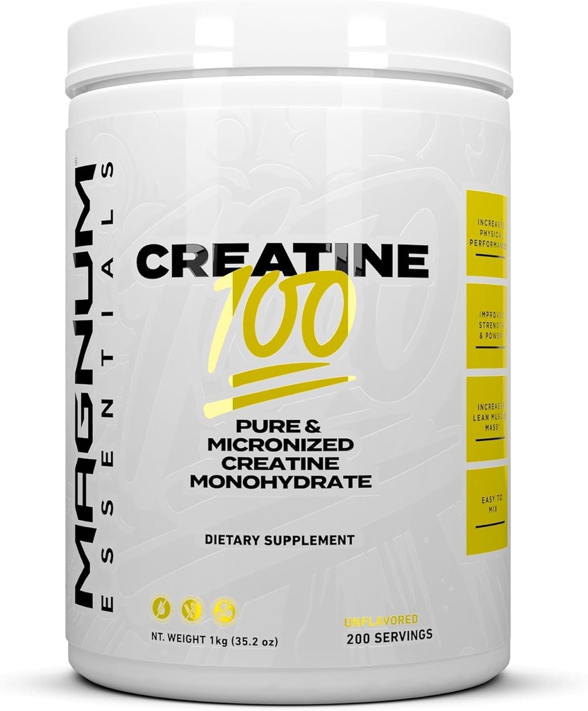 Magnum Nutraceuticals Micronized Creatine 100 – 200 Μερίδες, Υψηλής καθαρότητας & Fast-Absorbing Creatine Monohydrate for Strength, Endurance & Muscle Growth