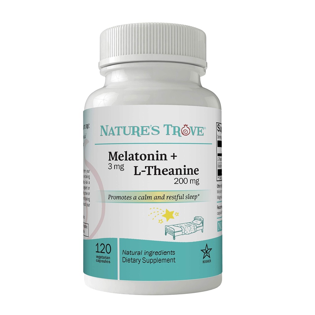 Μελατονίνη 3mg + L Theanine 200mg – Ηρεμία και χαλάρωση – 120 Kosher Vegetarian Capses
