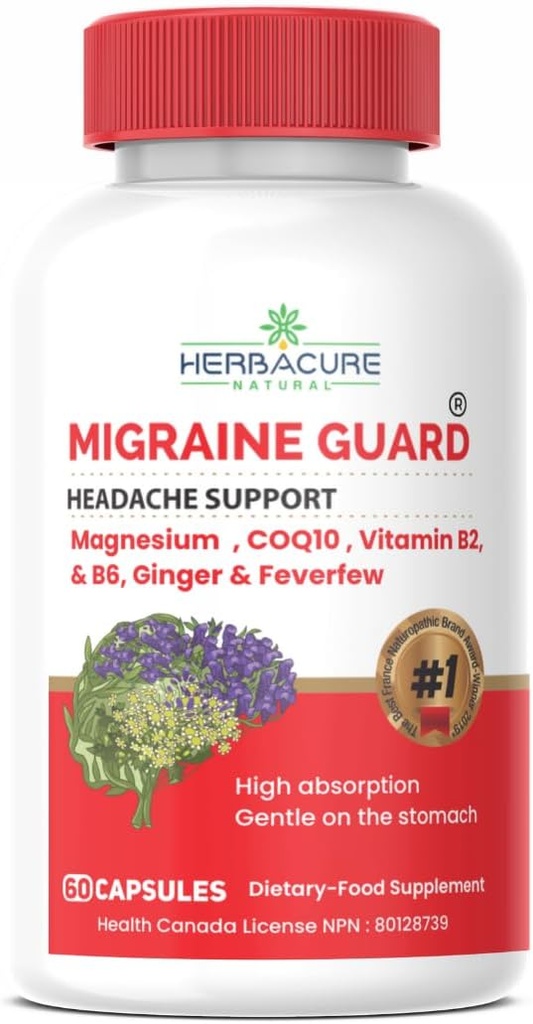MIGRAINE Guard ® Νέα Ημικρανία ανακούφιση Κεφαλαλγία Πρόληψη, κλινικά αποδεδειγμένη COQ10, VIT B2, VIT B6, Πυρετός, Μαγνήσιο GLYCINATE, Τζίντζερ, Εξαιρετική Ανταπόκριση Κατά τη διάρκεια των δοκιμών που έγιναν στον Καναδά