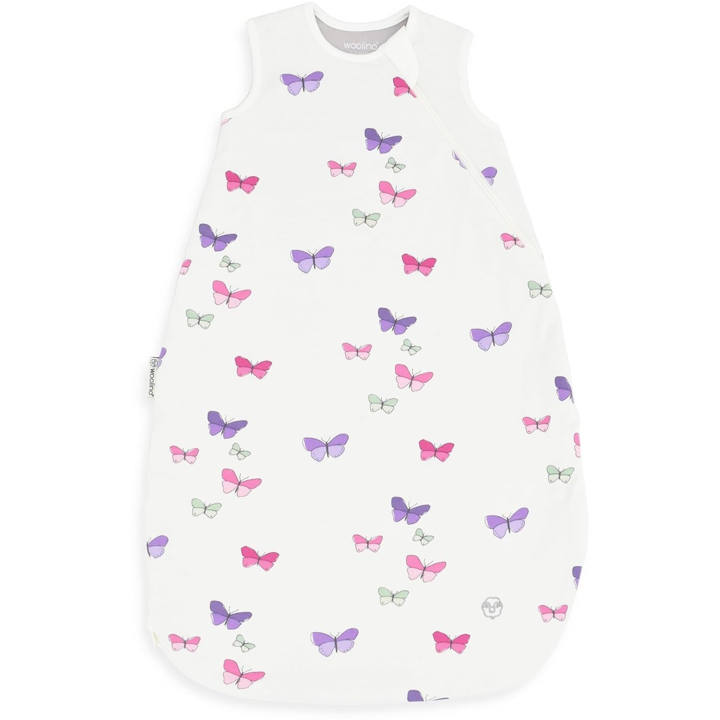 Woolino Merino Wool and Organic Cotton Baby Sleep Bag - 4 Season Classic Sleep Sack for Baby - Two-Way Zipper Sleep Bag for Baby and Toddler - 6-18 Μήνες - Πεταλούδα