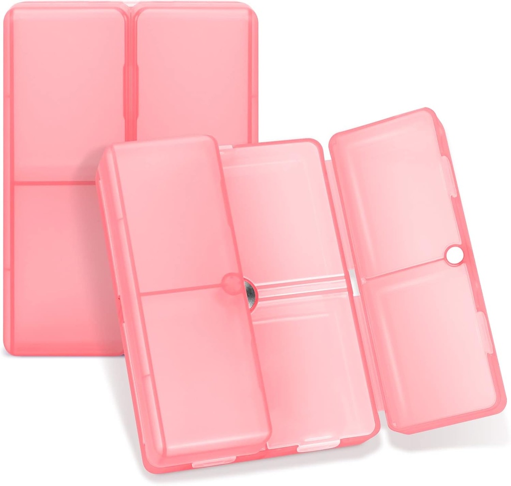 FYY Daily Pill Organizer, 7 διαμερίσματα Φορητό χάπι περίπτωση Travel Pill Organizer,[Folding Design] Κουτί χάπι για Purse Pocket να κρατήσει βιταμίνες, Cod λάδι ήπατος, συμπληρώματα και φαρμακευτική αγωγή-καθαρό κόκκινο