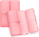 FYY Daily Pill Organizer, 7 διαμερίσματα Φορητό χάπι περίπτωση Travel Pill Organizer,[Folding Design] Κουτί χάπι για Purse Pocket να κρατήσει βιταμίνες, Cod λάδι ήπατος, συμπληρώματα και φαρμακευτική αγωγή-καθαρό κόκκινο