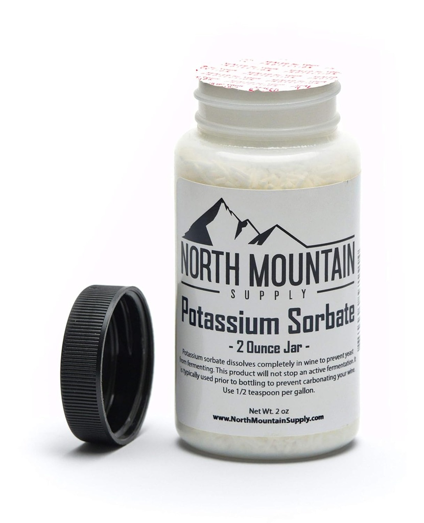 North Mountain Supply Food Grade Potassium Sorbate Stabilizer - 2 Ounce Jar (Pack of 2)