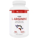 ML Naturals Καθαρή L-αργινίνη 1000 mg 180 Καψάκια λαχανικών. Amino Acid, Nitric oxide Simulator, και υποστηρίζει την υγεία της καρδιάς, NSF-Certified & cGMP-Compliant.