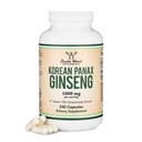 Κάψουλες Ginseng (εκχύλισμα Korean Red Ginseng, Panax Ginseng 10% Ginsenosides) (4 Μήνας Προμήθεια) 240 Κάψουλες Vegan - 1.000mg ανά υπηρεσία για Mood, Γνωστική Λειτουργία και Ενεργειακή Υποστήριξη από Διπλό Ξύλο