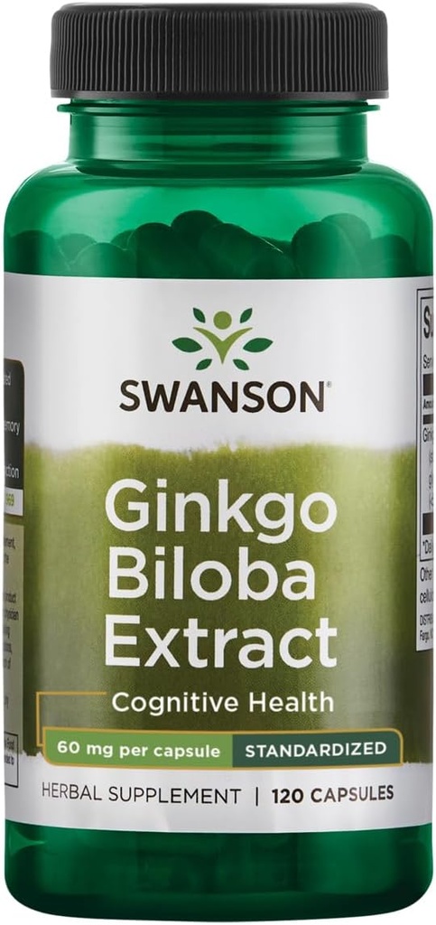Swanson Ginkgo Biloba Extract 24% 60 Milligrams 120 Κάψουλες