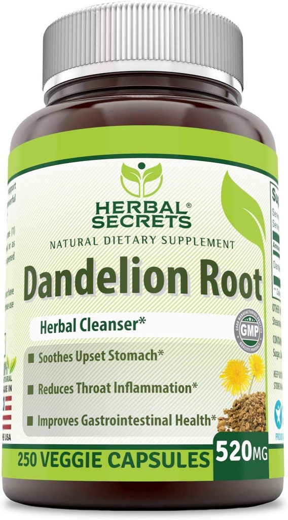 Herbal Secrets Dandelion Root 520 mg Veggie Κάψουλες Συμπλήρωμα 