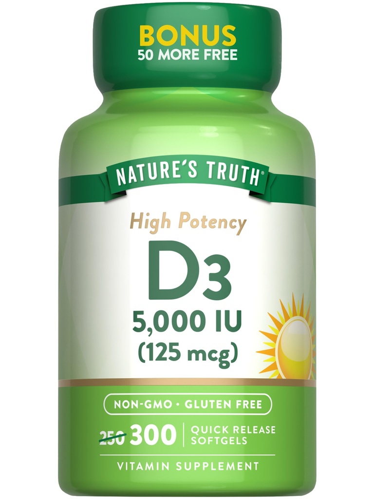 Nature's Truth Vitamin D3 5000 IU (125 mcg) 