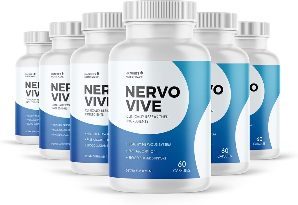 Nervovive Nerve Support Supplement - Advanced Formula Nerve Health Supplements, All Natural Poent Supplement, Maximum Strength for Συνολική Υγεία και Ευεξία - 60 Κάψουλες, 6 Μήνες Προσφορά