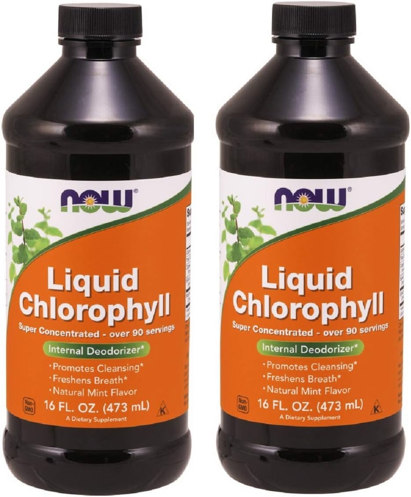 Τώρα τρόφιμα Χλωροφύλλη & Μέντα, 16 OZ LIQUID (πακέτο του 2)